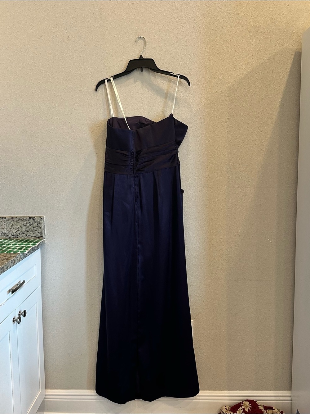 David's Bridal Lapis Deep Purple Column Dress Formal Wedding Size 14 - Picture 3 of 3